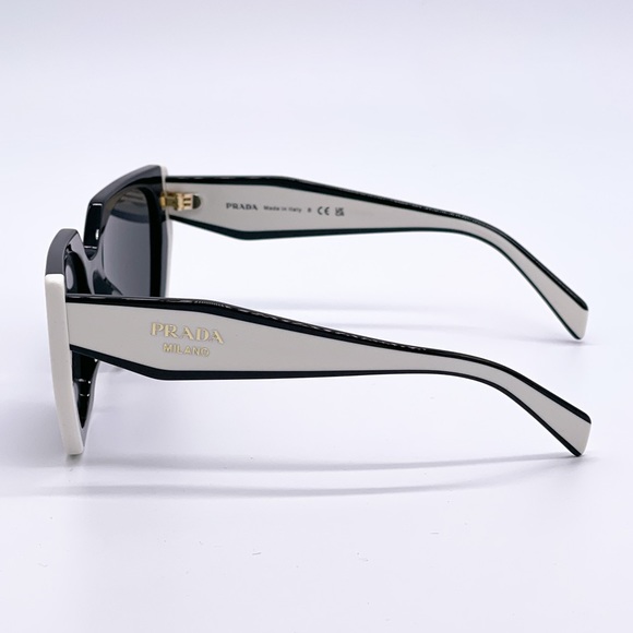 NEW PRADA PR15WS 09Q5S0 WOMEN’S SUNGLASSES PRADA SPR 15W BLACK WHITE PR 15WS - Picture 7 of 14